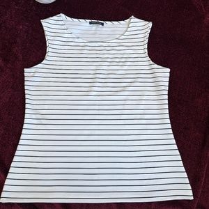 Tommy Hilfiger Women's Striped White & Black Dressy Tank SIZE M